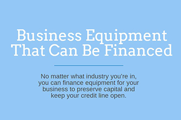 business equipment that can be financed infographic, equipment financing infographic