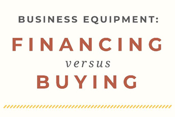 equipment financing versus buying equipment infographic, finance or buy equipment infographic
