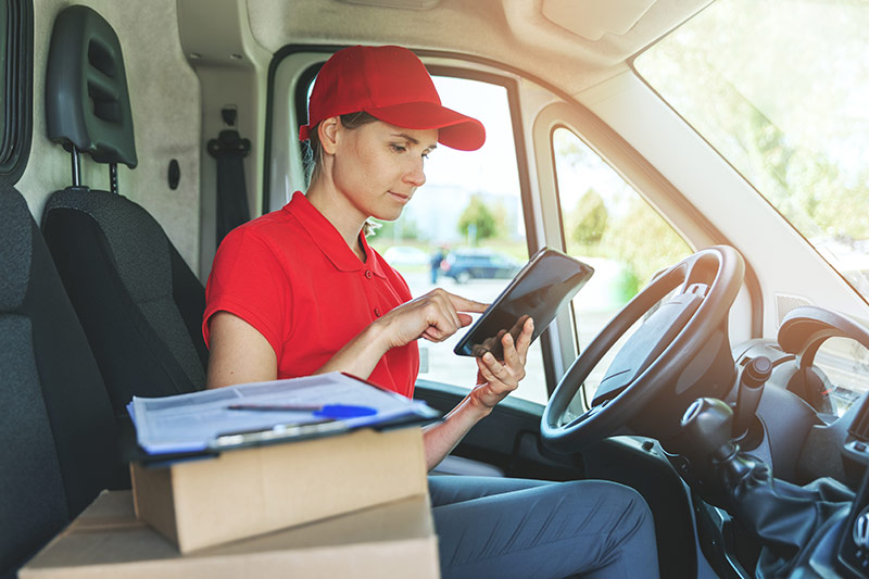 female delivery worker, cargo van financing