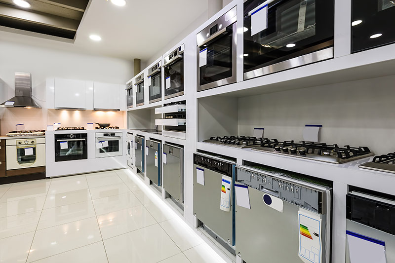 showroom of a home appliance store