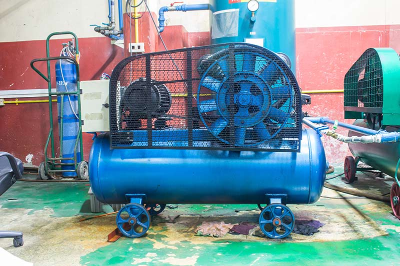 big blue industrial air compressor