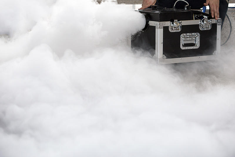 portable fog machine at a theater production