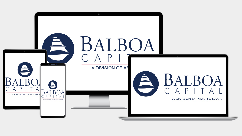 balboa capital logo on monitors and mobile devices