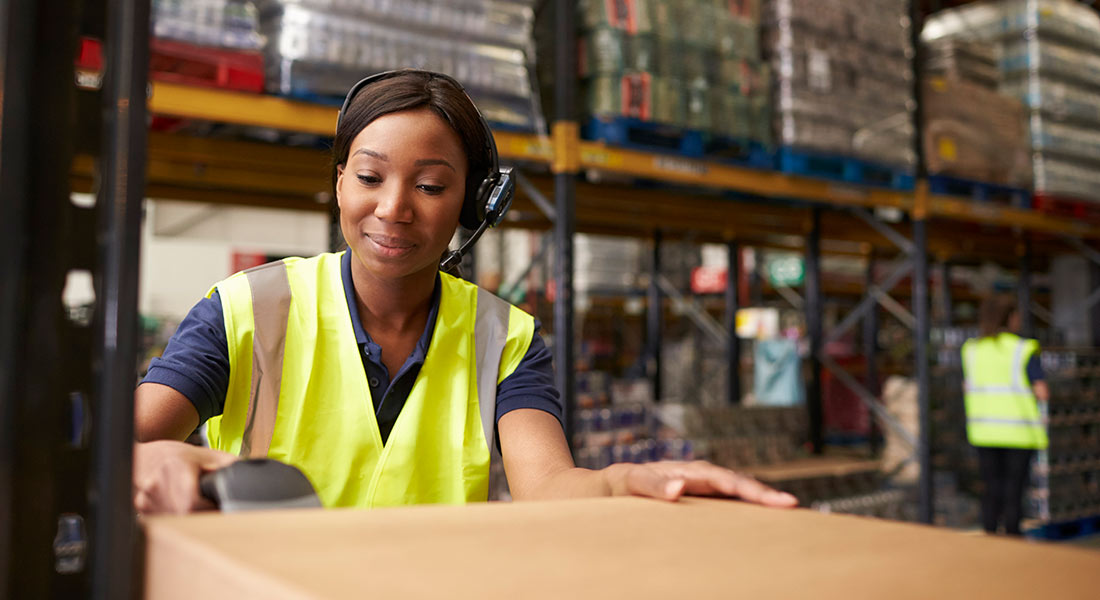 female warehouse worker scanning inventory, guide to logistics