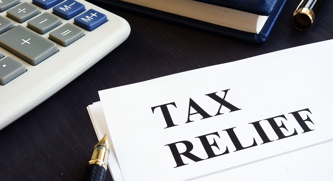 tax relief concept on a paper tablet, new bonus depreciation bill